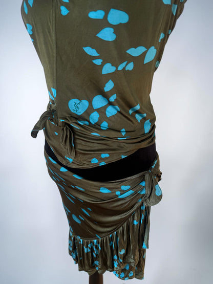 *rare* yves saint laurent fall winter 2004 lip kiss skirt and tank set