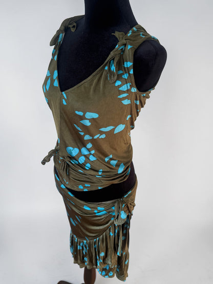 *rare* yves saint laurent fall winter 2004 lip kiss skirt and tank set