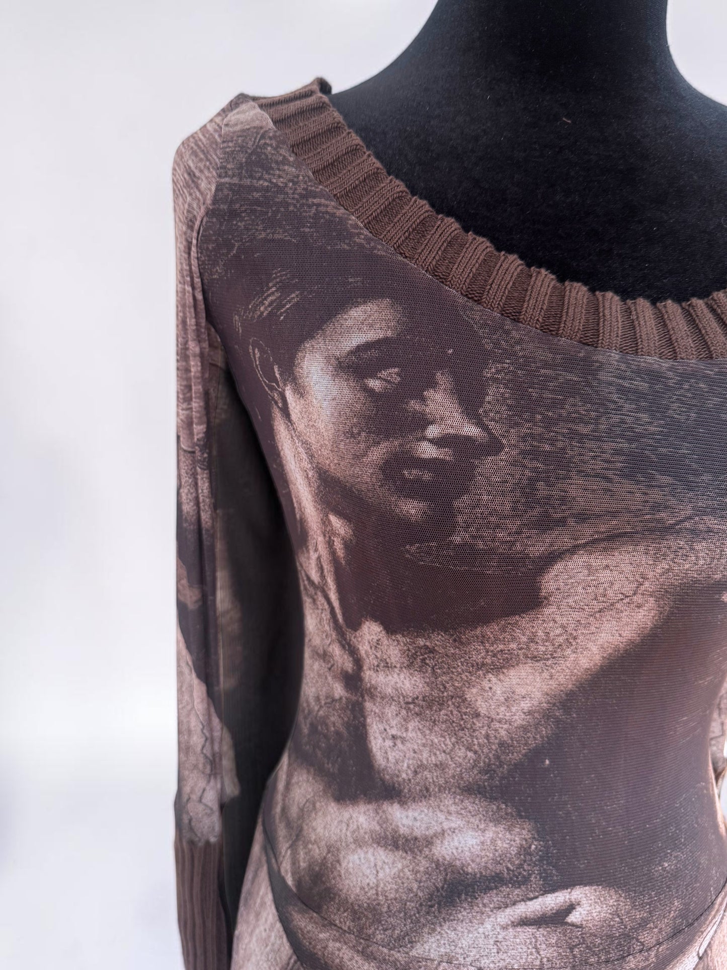 *rare* jean paul gaultier spring summer 1995 'creation of adam' sheer midi dress