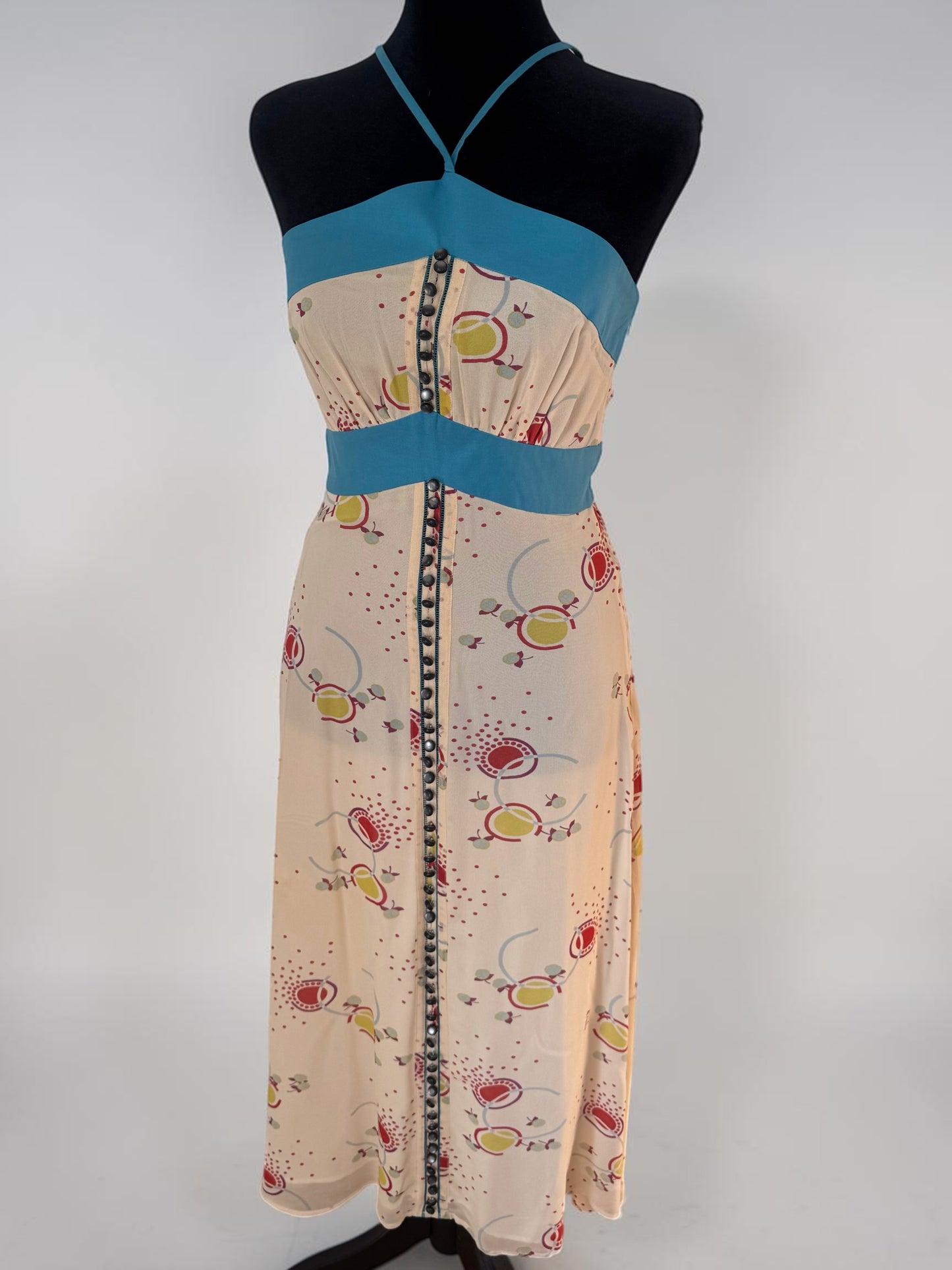 vintage marc jacob's 2000's halter midi silk dress