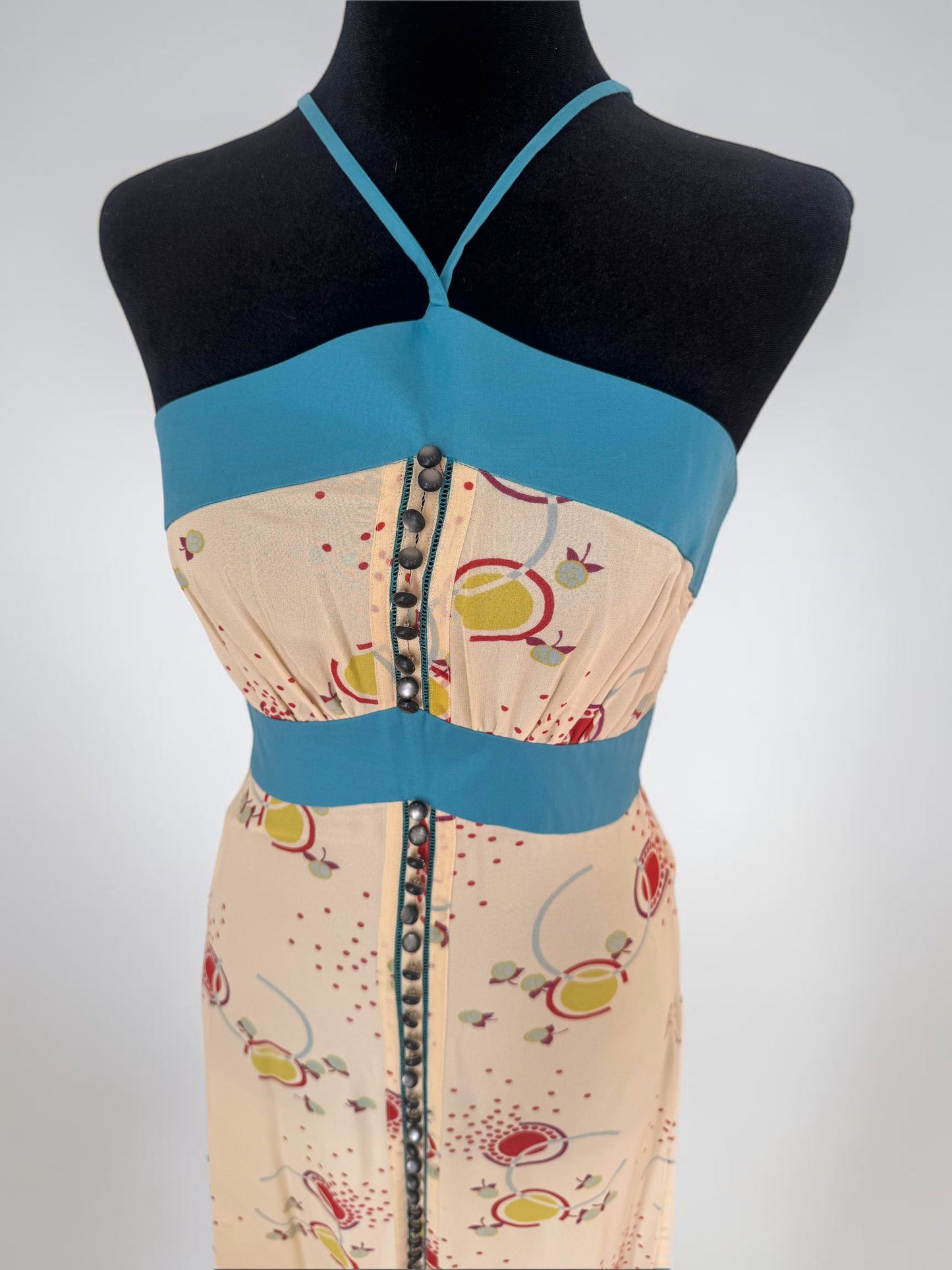 vintage marc jacob's 2000's halter midi silk dress