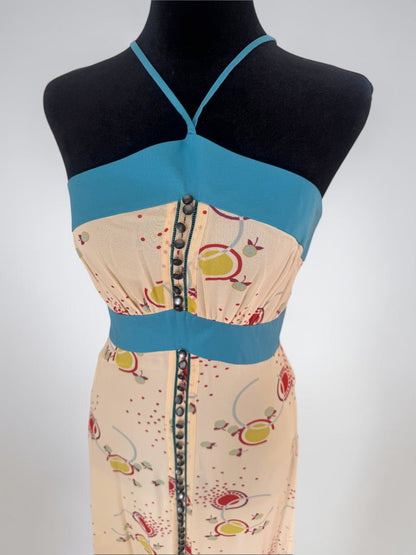 vintage marc jacob's 2000's halter midi silk dress
