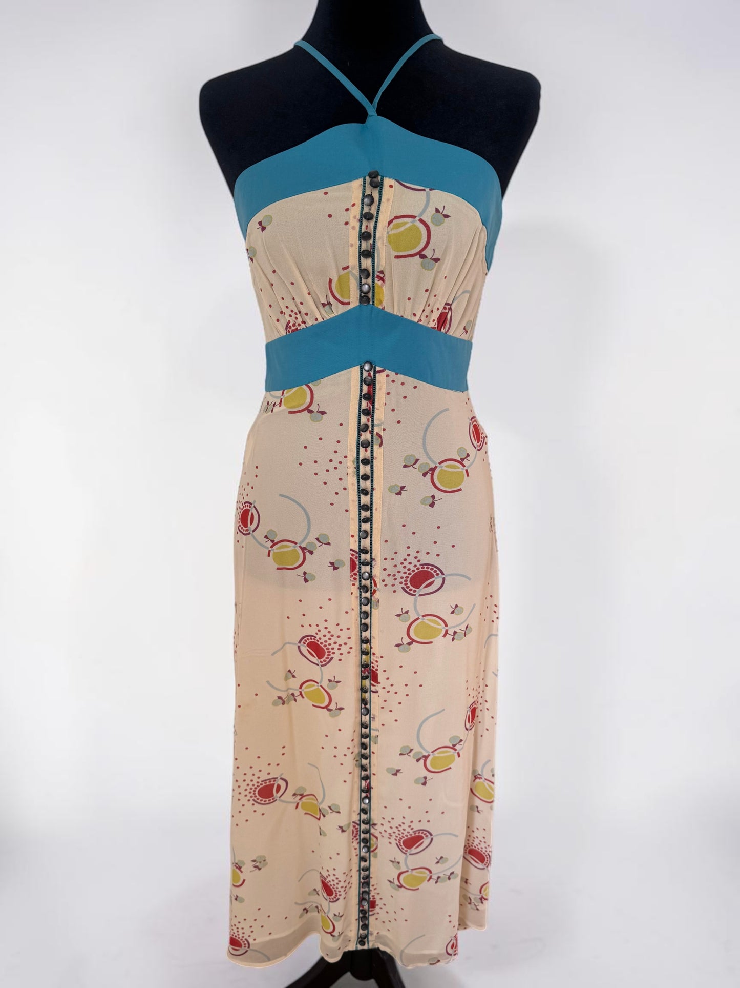 vintage marc jacob's 2000's halter midi silk dress