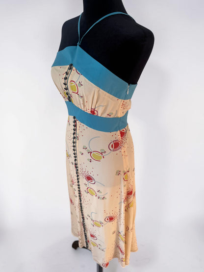 vintage marc jacob's 2000's halter midi silk dress