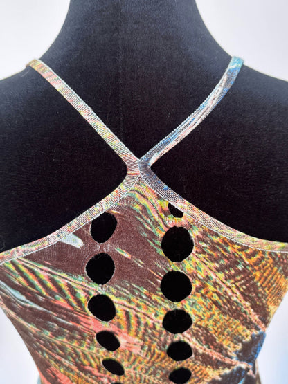 roberto cavalli spring summer 2003 feather print tank top