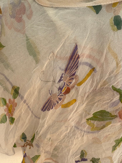 dior spring summer 2006 floral moth print blouse
