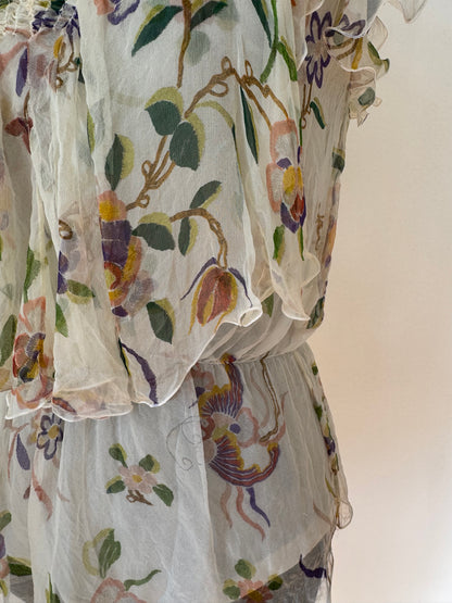 dior spring summer 2006 floral moth print blouse
