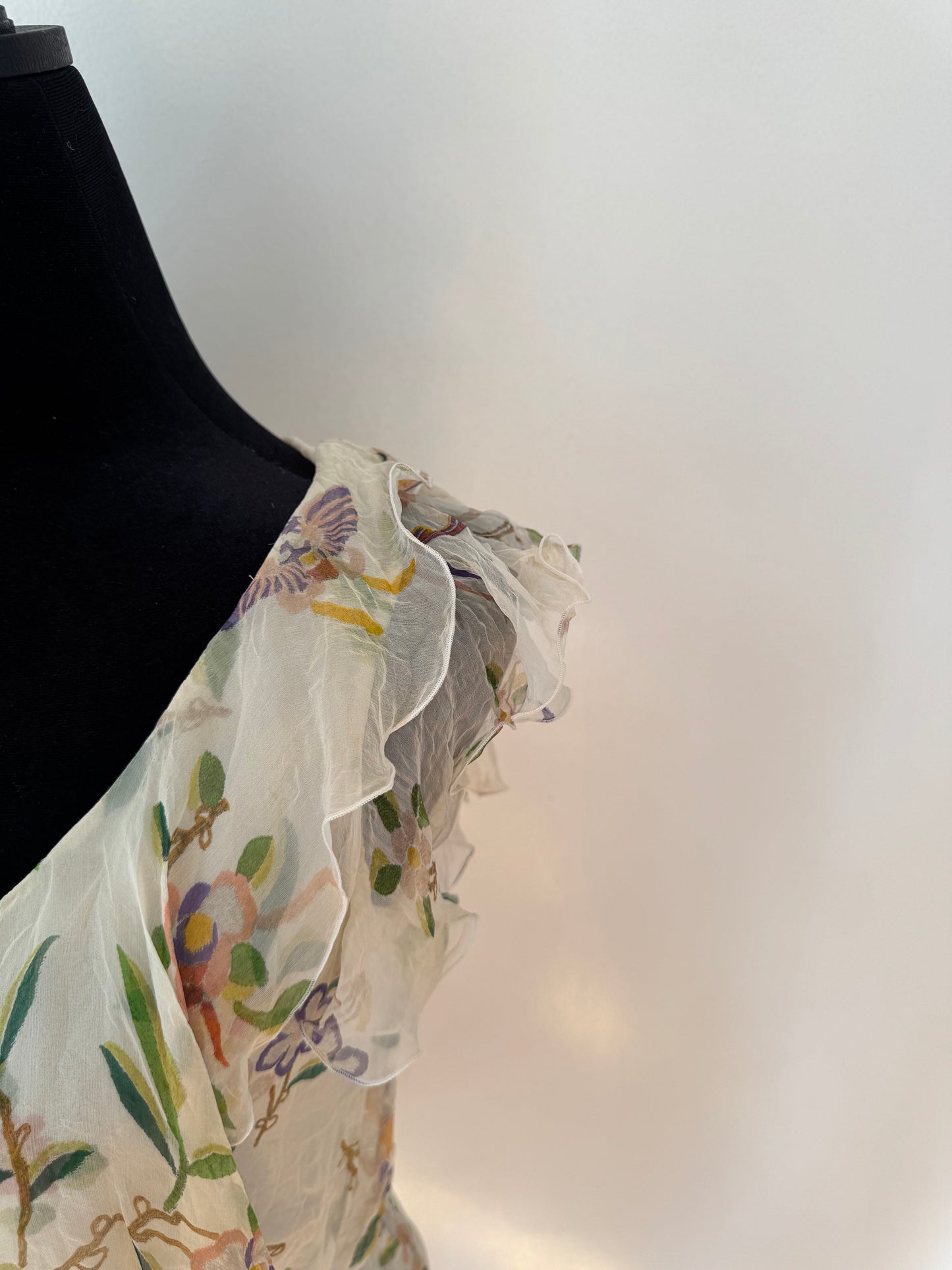 dior spring summer 2006 floral moth print blouse