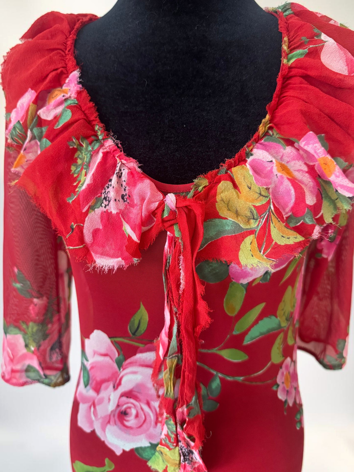 blumarine spring summer 2002 floral silk top/dress