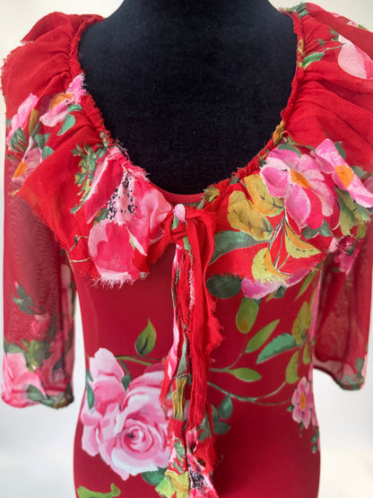 blumarine spring summer 2002 floral silk top/dress