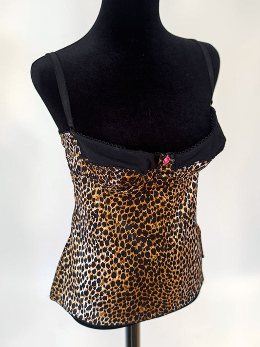 vintage dolce & gabbana 2000's leopard corset