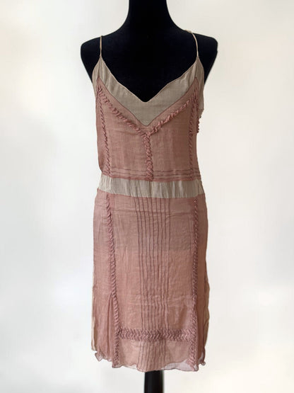 prada fall winter 2005 pink whipstitch silk dress