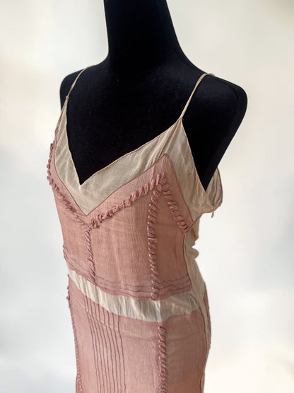 prada fall winter 2005 pink whipstitch silk dress