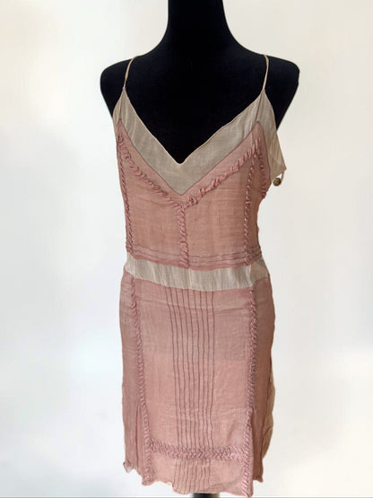 prada fall winter 2005 pink whipstitch silk dress