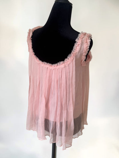 *rare* gucci fall winter 2001 ruffle pink silk tank top