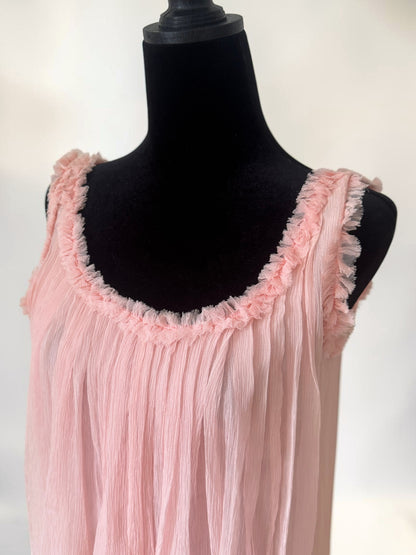 *rare* gucci fall winter 2001 ruffle pink silk tank top