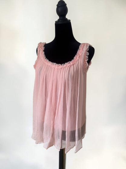 *rare* gucci fall winter 2001 ruffle pink silk tank top