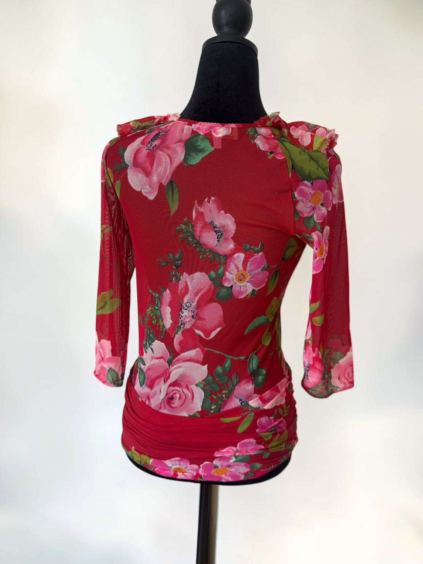 blumarine spring summer 2002 floral silk top/dress