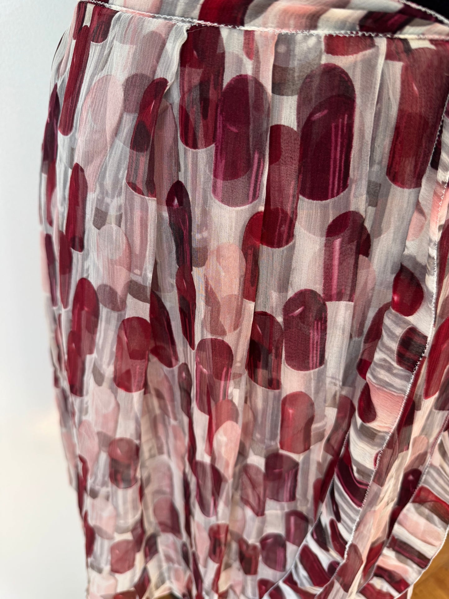 *rare* prada spring summer 2000 lipstick silk skirt