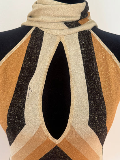 *rare* gucci fall winter 2002 kaleidoscope scarf halter top