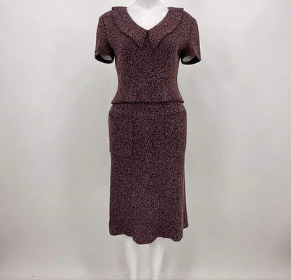 chanel fall winter 1997 burgundy tweed two piece ensemble