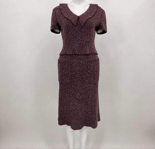chanel fall winter 1997 burgundy tweed two piece ensemble