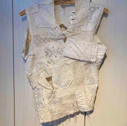 junya watanabe spring summer 2005 embroidered patchwork twist top