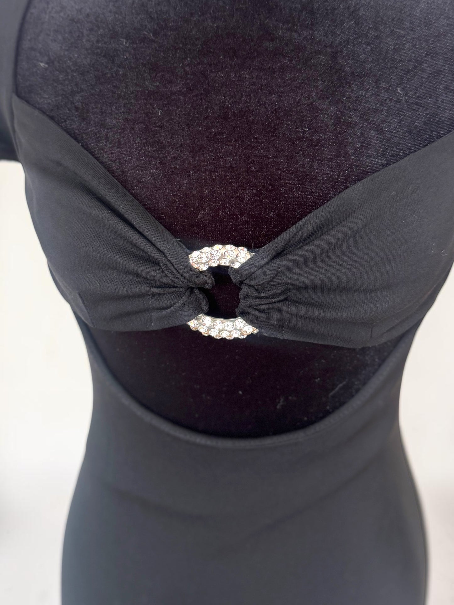 (rare) Todd Oldham S/S 1995 runway cutout rhinestone o-ring dress