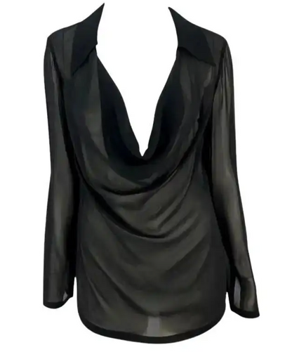 *rare* gucci spring summer 1997 sheer cowl neck top