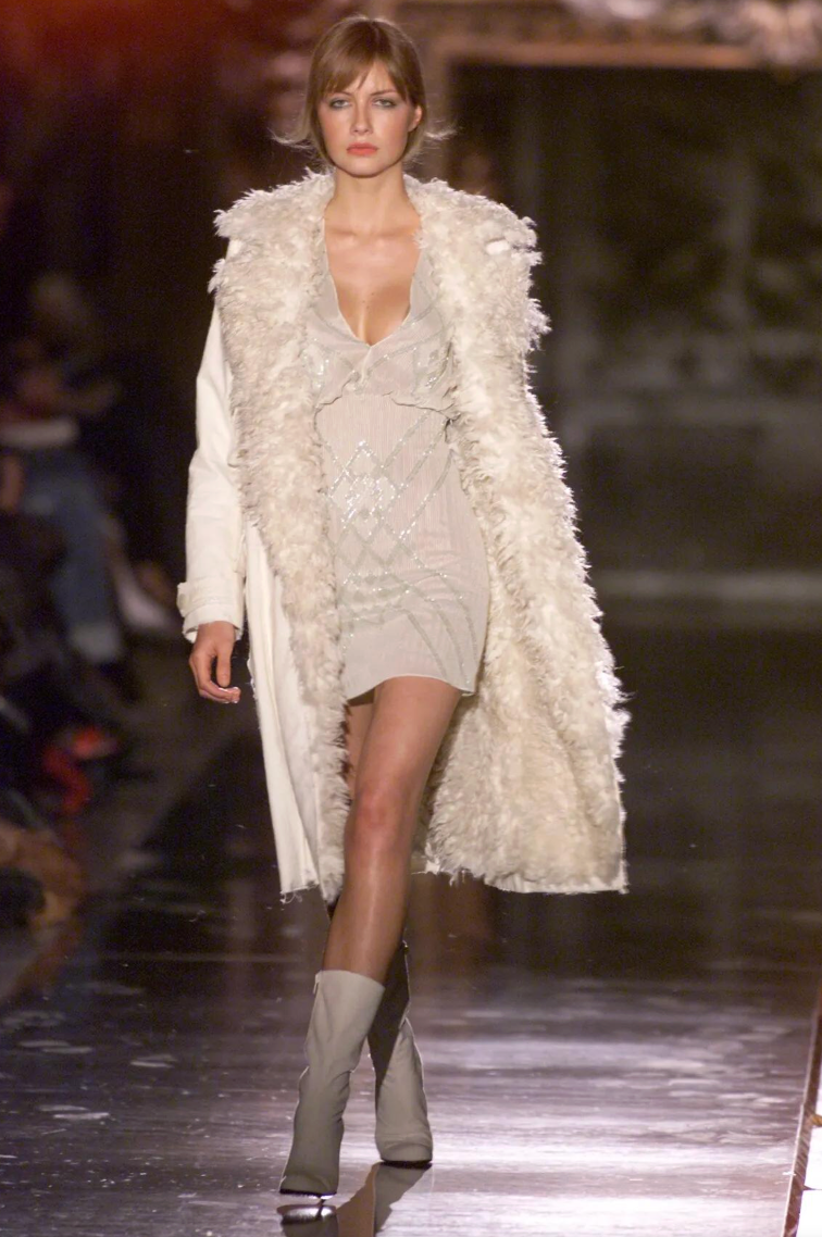 *rare* chloe fall winter 2000 cream and green beaded dress