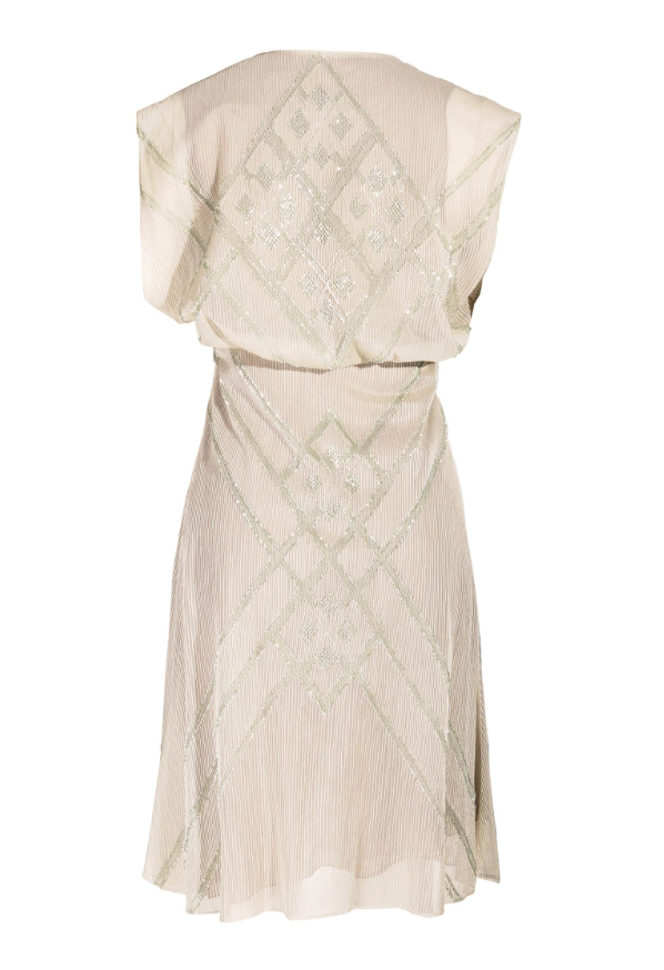 *rare* chloe fall winter 2000 cream and green beaded dress