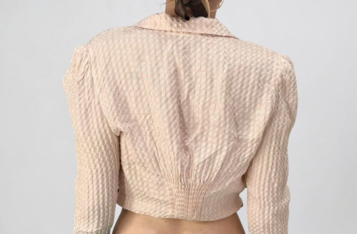 *rare* chloe spring summer 1998 blush pink cropped blouse