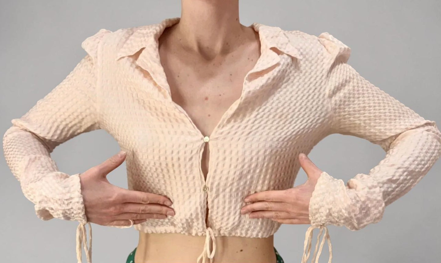 *rare* chloe spring summer 1998 blush pink cropped blouse