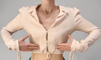 *rare* chloe spring summer 1998 blush pink cropped blouse