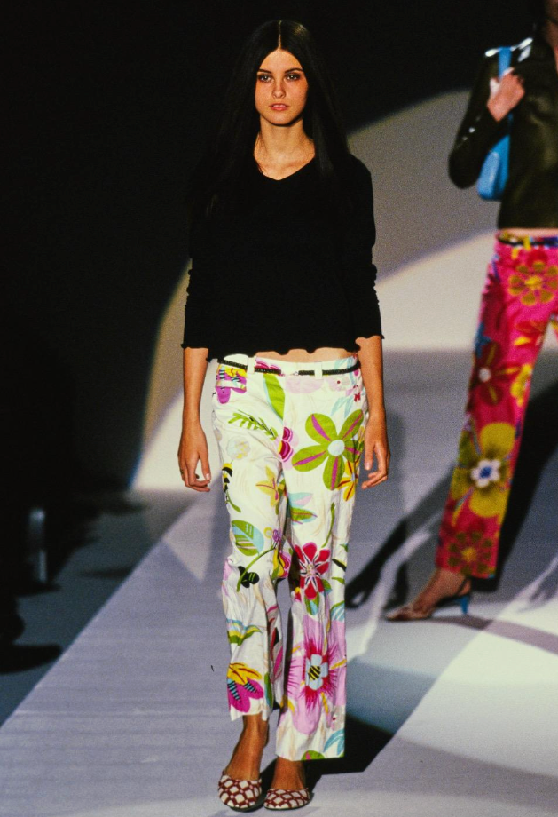 gucci spring summer 2001 white floral pants