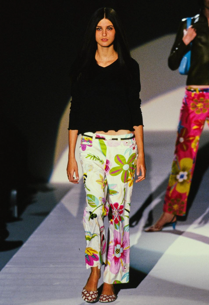 gucci spring summer 2001 white floral pants