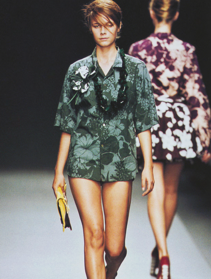 Miu Miu S/S 2003 cheongsam floral mini skirt