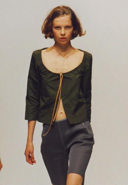 (rare) Miu Miu S/S 1999 runway leather tie top