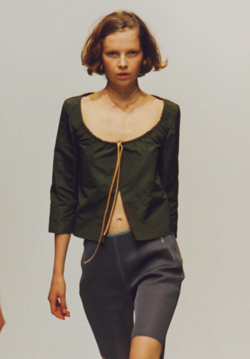 (rare) Miu Miu S/S 1999 runway leather tie top