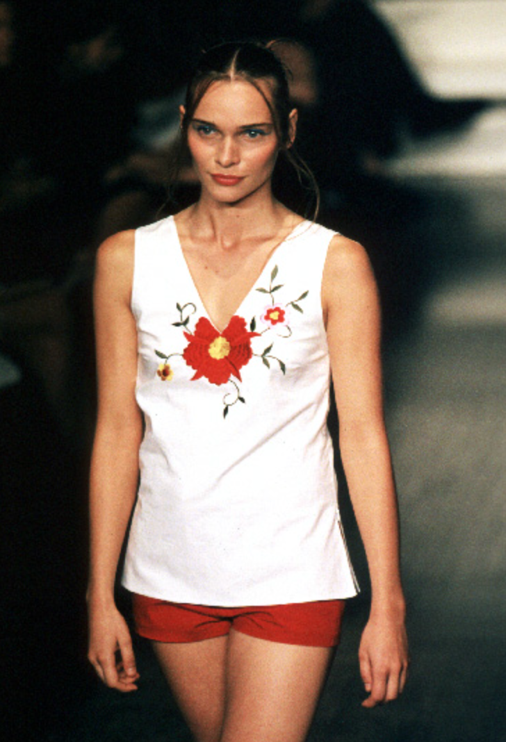 Vivienne Tam S/S 1999 floral embroidered top