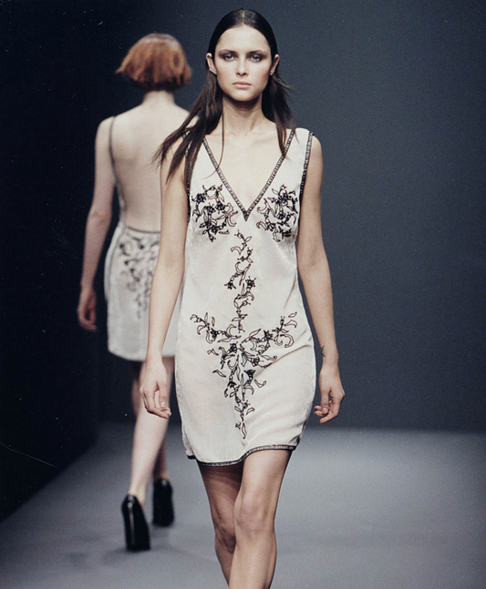 (rare) Prada F/W 1997 runway embroidered velvet dress