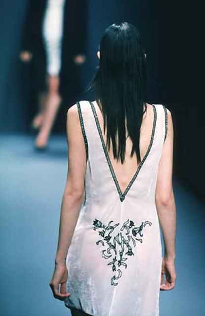 (rare) Prada F/W 1997 runway embroidered velvet dress