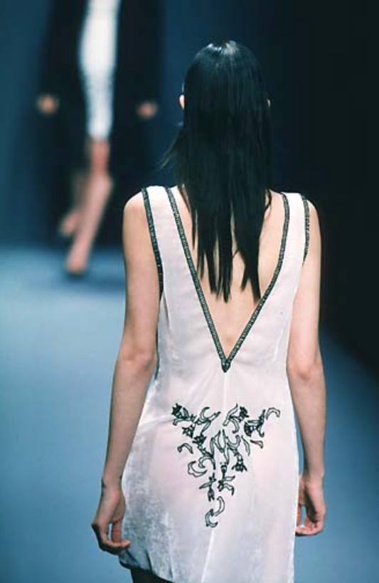 (rare) Prada F/W 1997 runway embroidered velvet dress