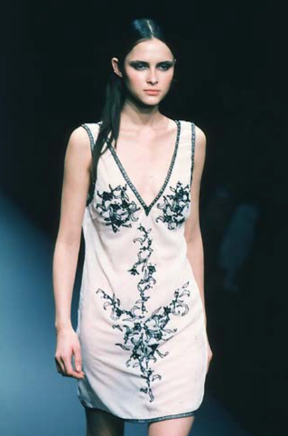 (rare) Prada F/W 1997 runway embroidered velvet dress