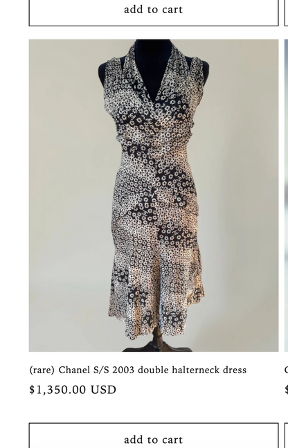 (pull fee) Chanel S/S 2003 dress, Gucci S/S 2000 top, Gucci 2000's heels