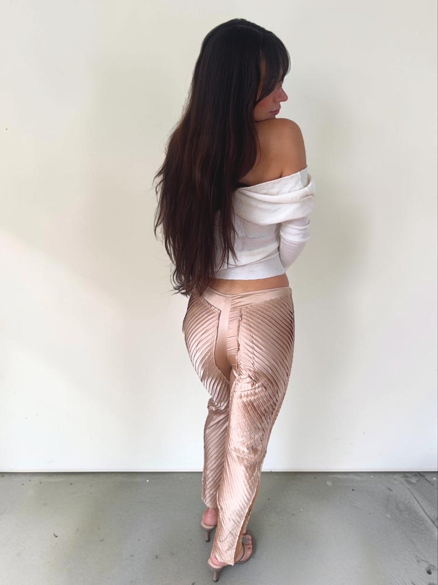 *rare* gucci s/s 2004 silk pleated runway pants