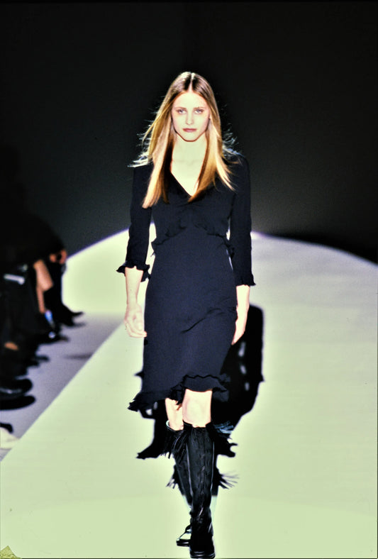 gucci s/s 1999 silk ruffle dress