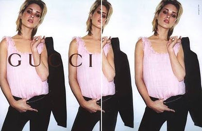 *rare* gucci fall winter 2001 ruffle pink silk tank top