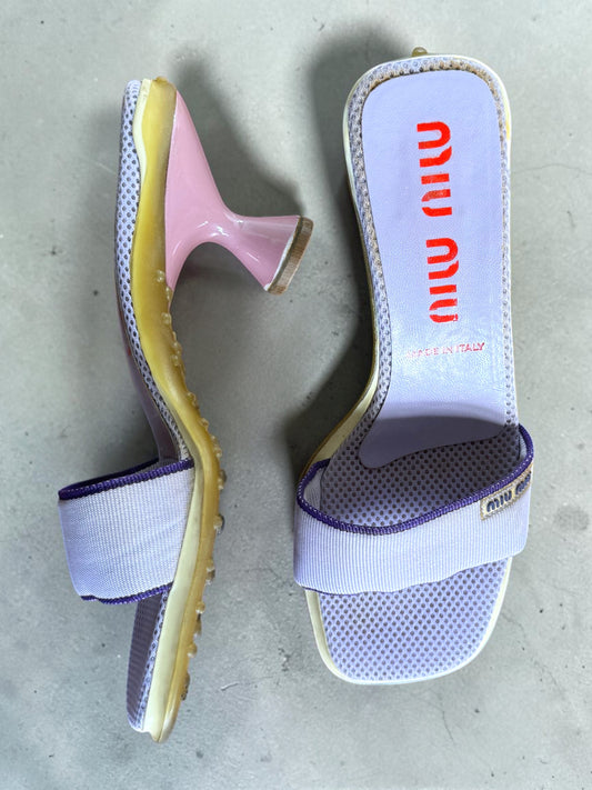 miu miu f/w 1999 lavender bubble sole mules