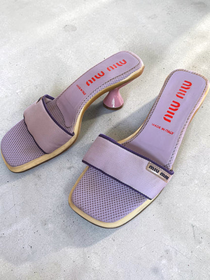 miu miu f/w 1999 lavender bubble sole mules